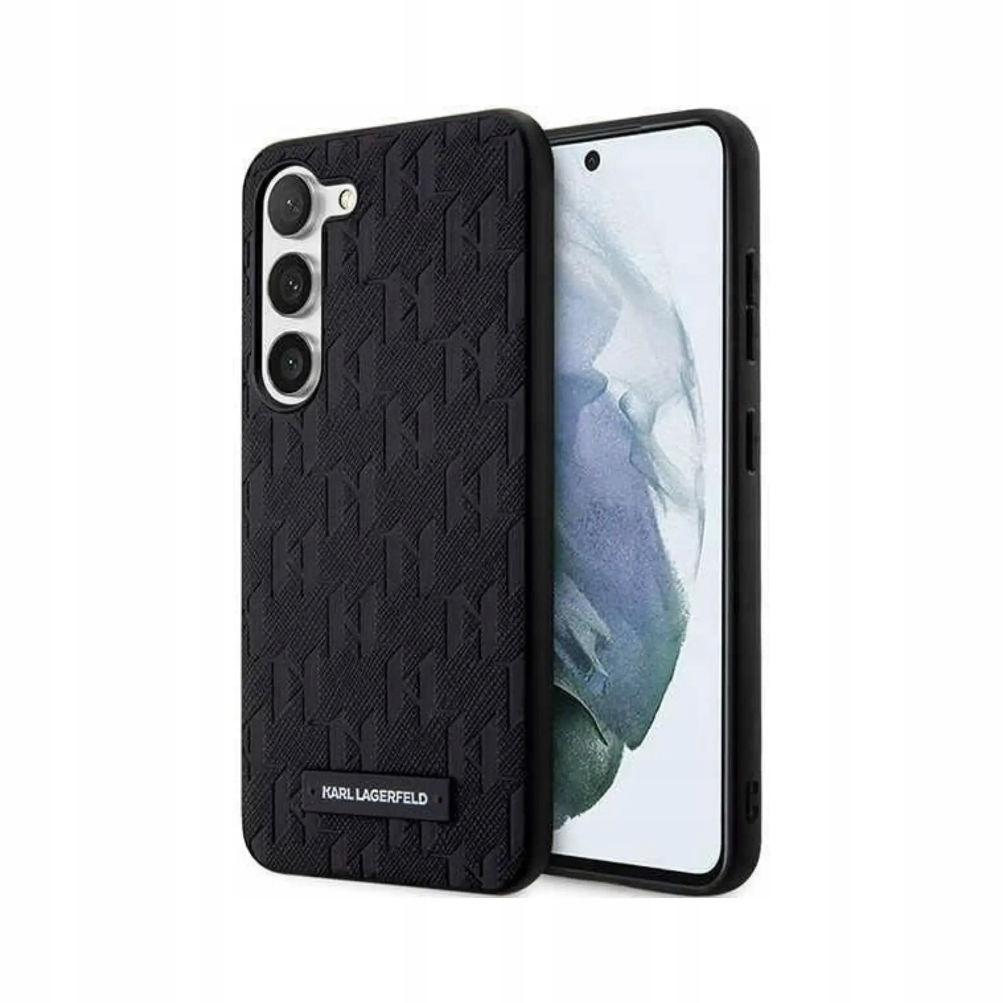 Karl Lagerfeld Saffiano Monogram Metal Logo Case, czarny Galaxy S24+