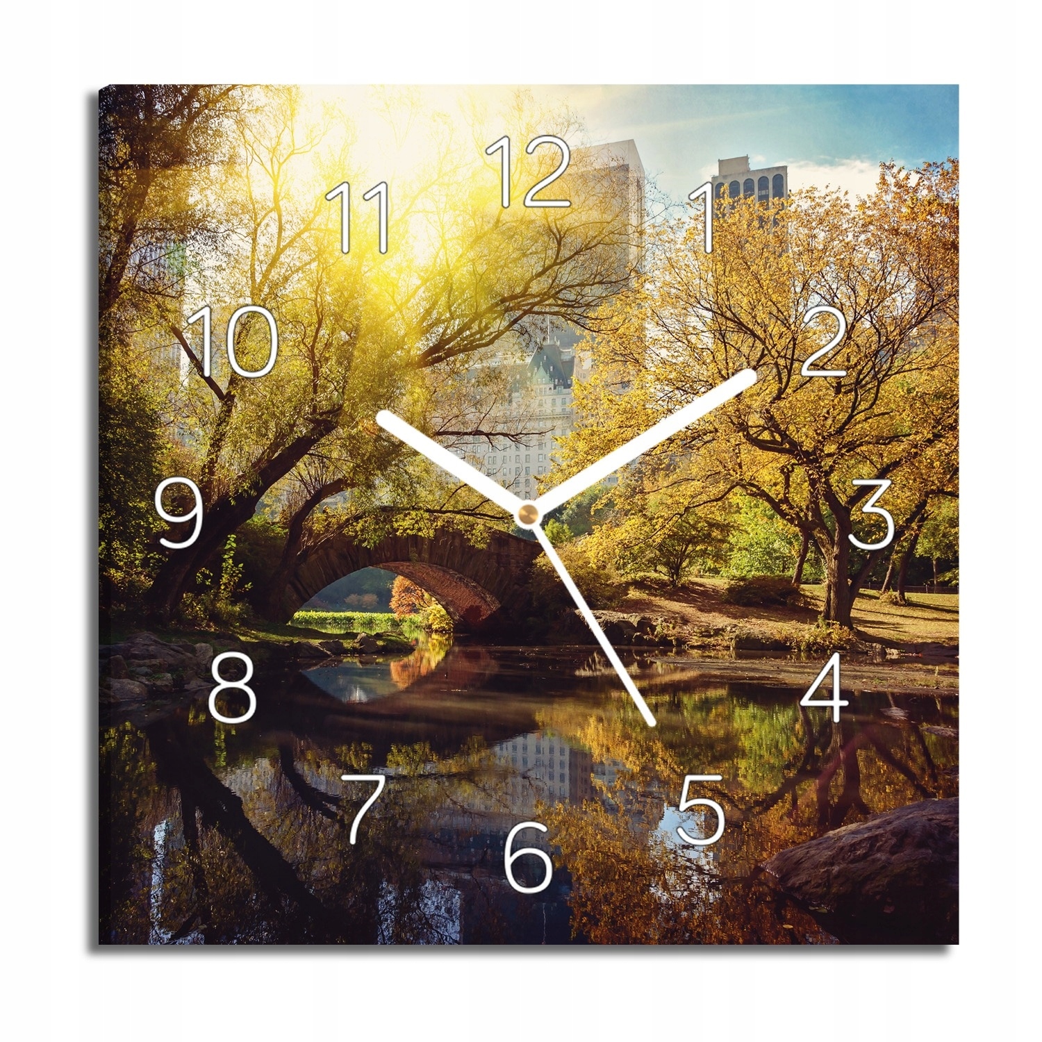 hodiny canvas Central park most s grafikou 30x30