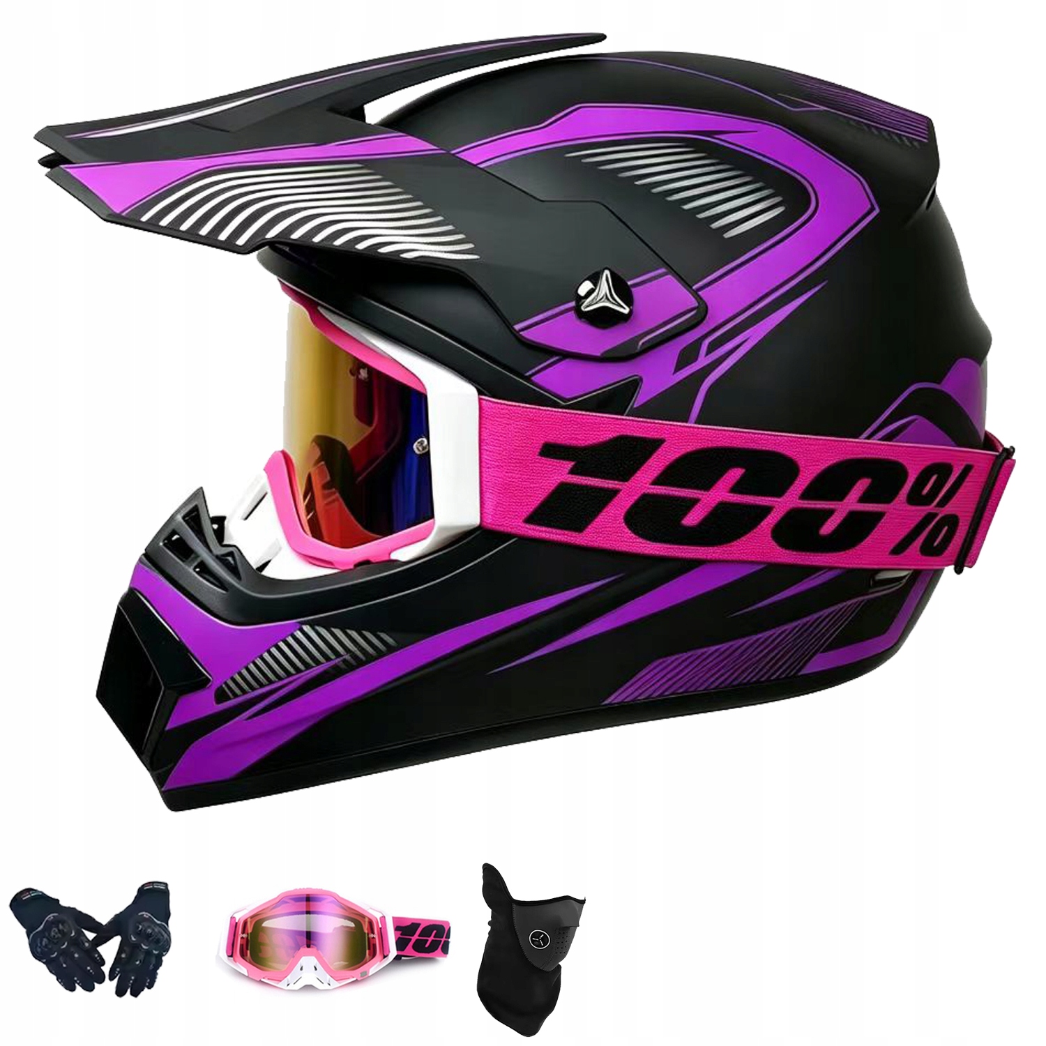 Helma Na Elektrickou Koloběžku Cross Enduro Quad Bmx Helma Brýle Rukavice L