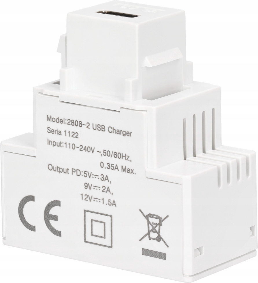 Moduł Keystone Ładowarka USB-C 5V/3A biały Przeznaczenie uniwersalna