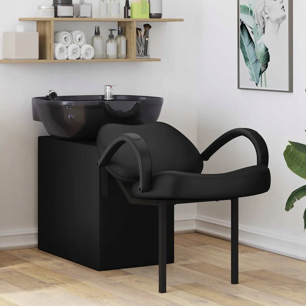 vidaXL Křeslo na šampon Černá 136 x 60 x 92 cm Pvc