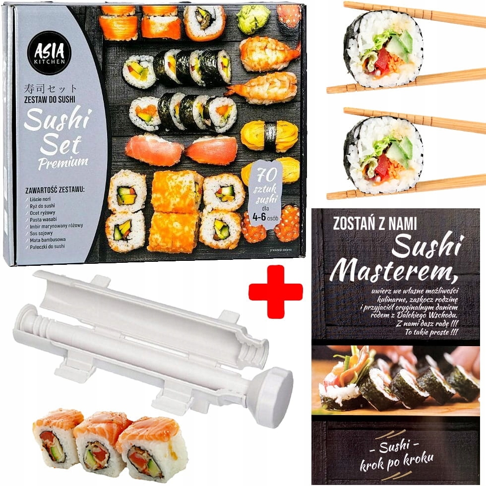 Zestaw Do Sushi Silver 70 Sztuk Asia Kitchen Roller Sushi Przepisy