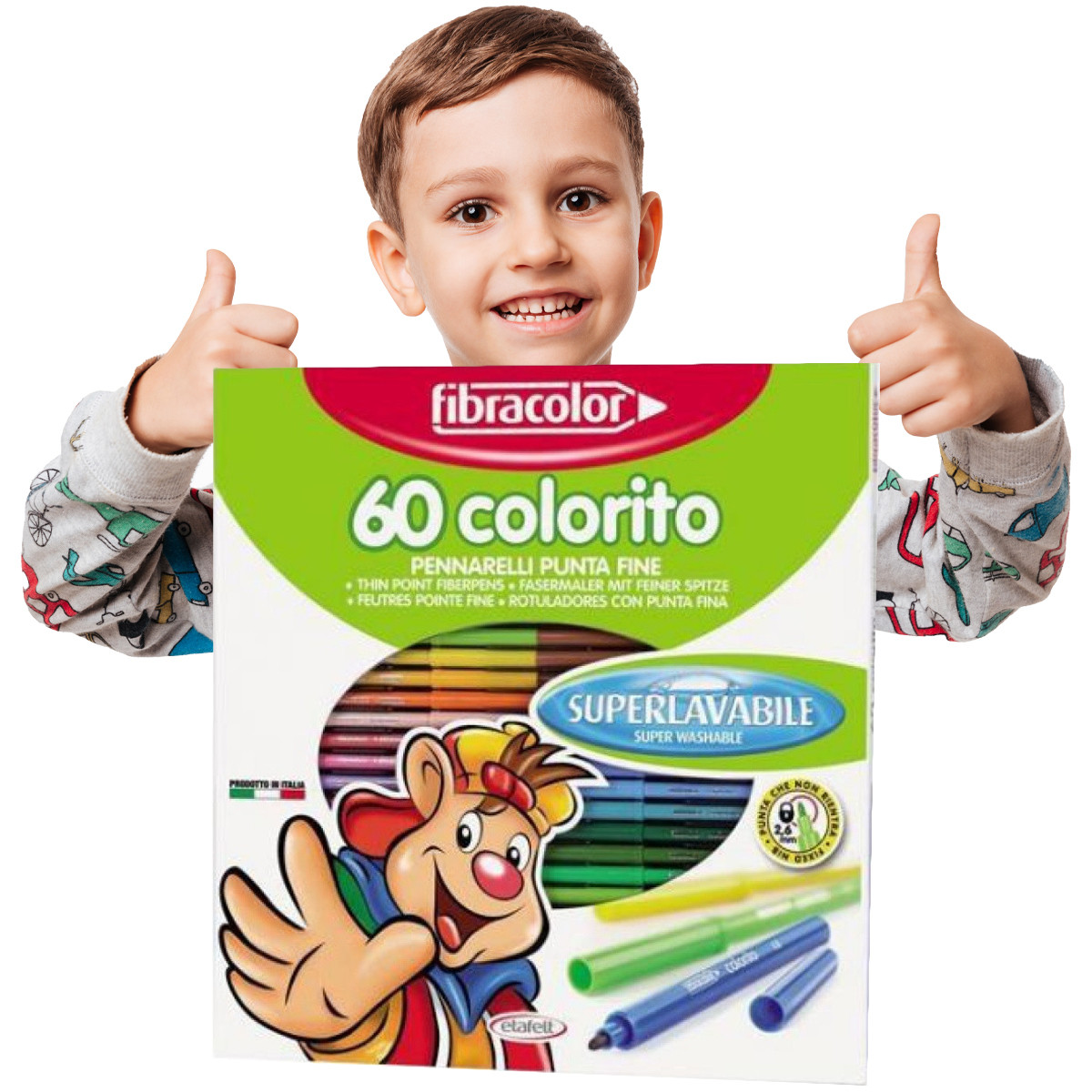 Pisaki Flamastry FIBRACOLOR 60sztuk SUPER ZESTAW Marka Fibracolor