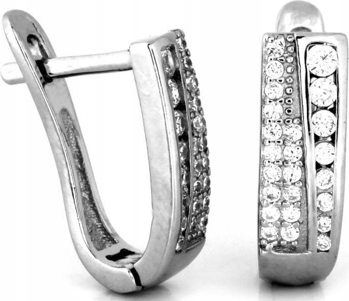 Stříbrné náušnice 925 s bílými zirkony pro módní ženu