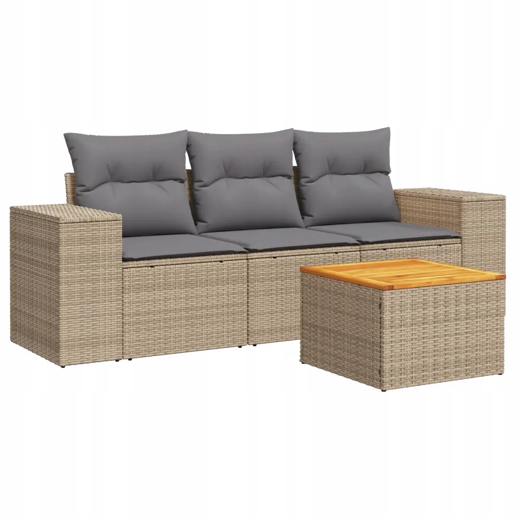 Modulární zahradní nábytek set béžový s polštáři 55x62x69 cm