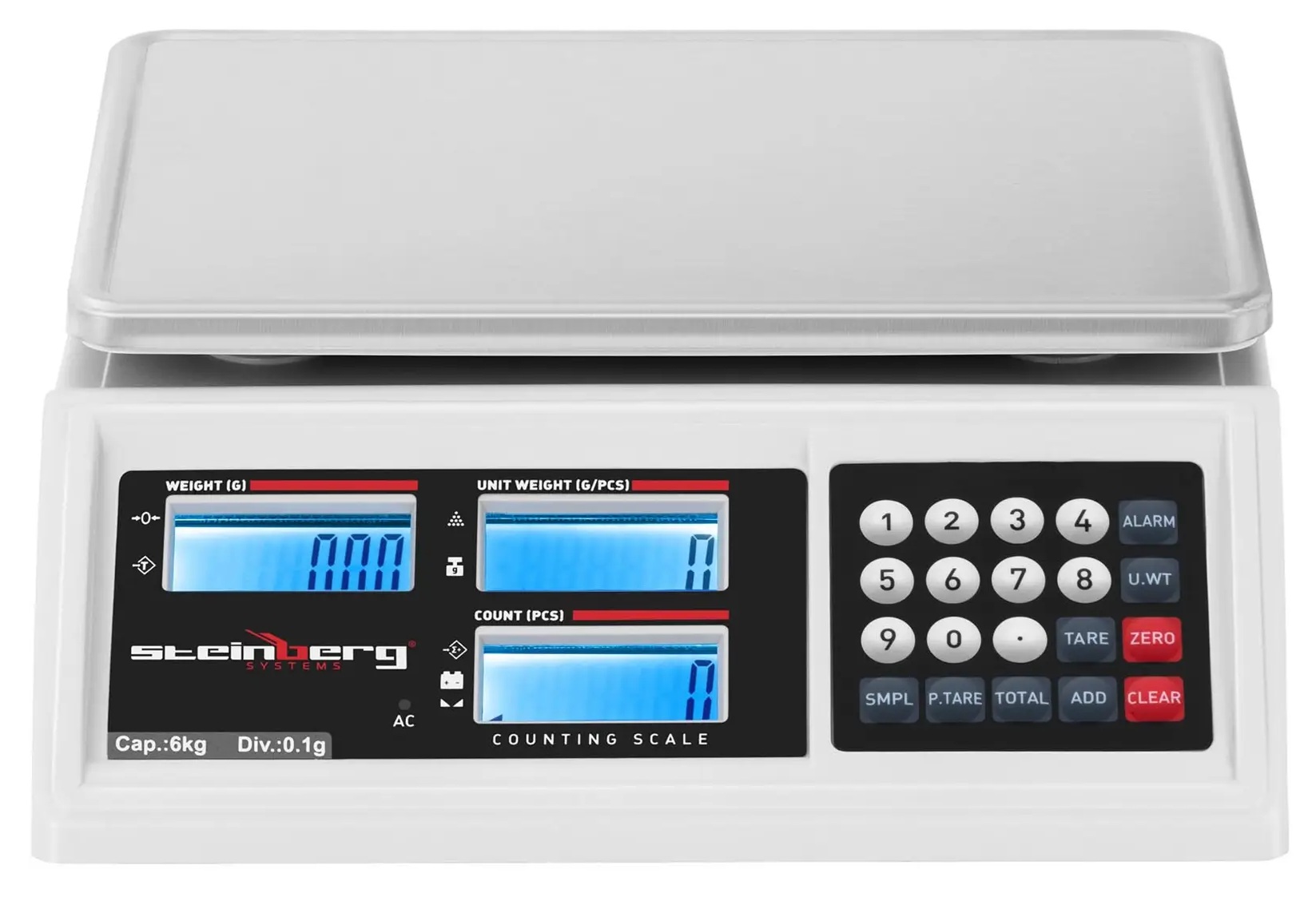 Waga licząca sklepowa 6 kg 0,1 g 28x23cm Steinberg SBS-ZW-601 10030499