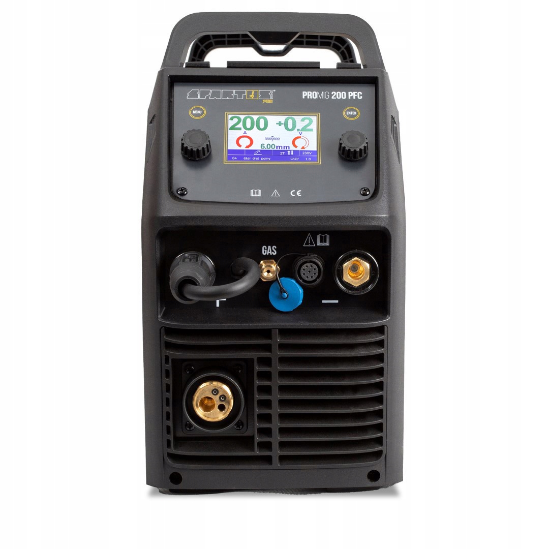 SPAWARKA MIGOMAT SPARTUS PRO MIG 200 PFC MAG MMA TIG 230V 200A SYNERGIA 3W1 Model PROMIG200PFC-PAK-15R-3