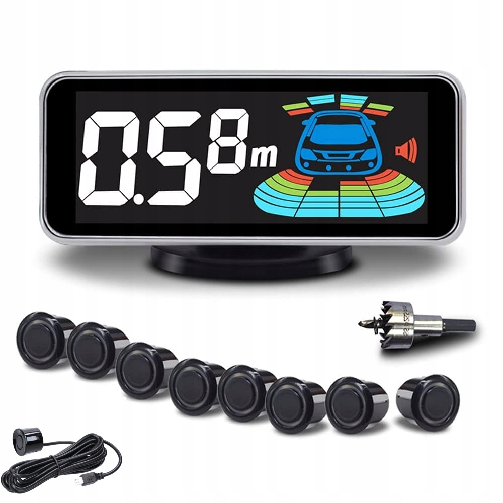 Pomoc při parkování LCD 8 senzorů pro pomoc při parkování a couvací alarm