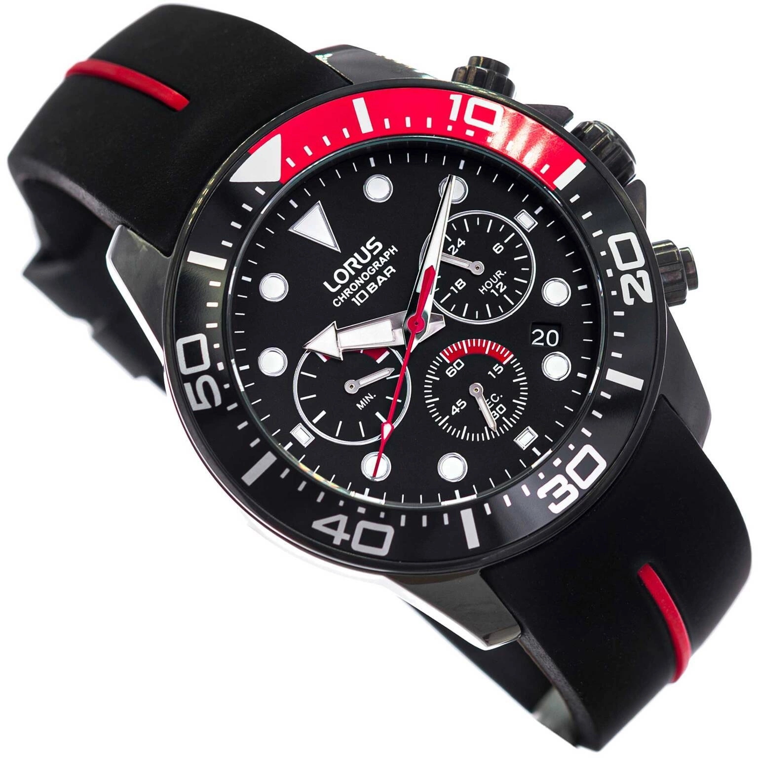 Pánské Hodinky Lorus RT347JX9 Černé S Řemínkem Chronograf Neobrite Sportovní