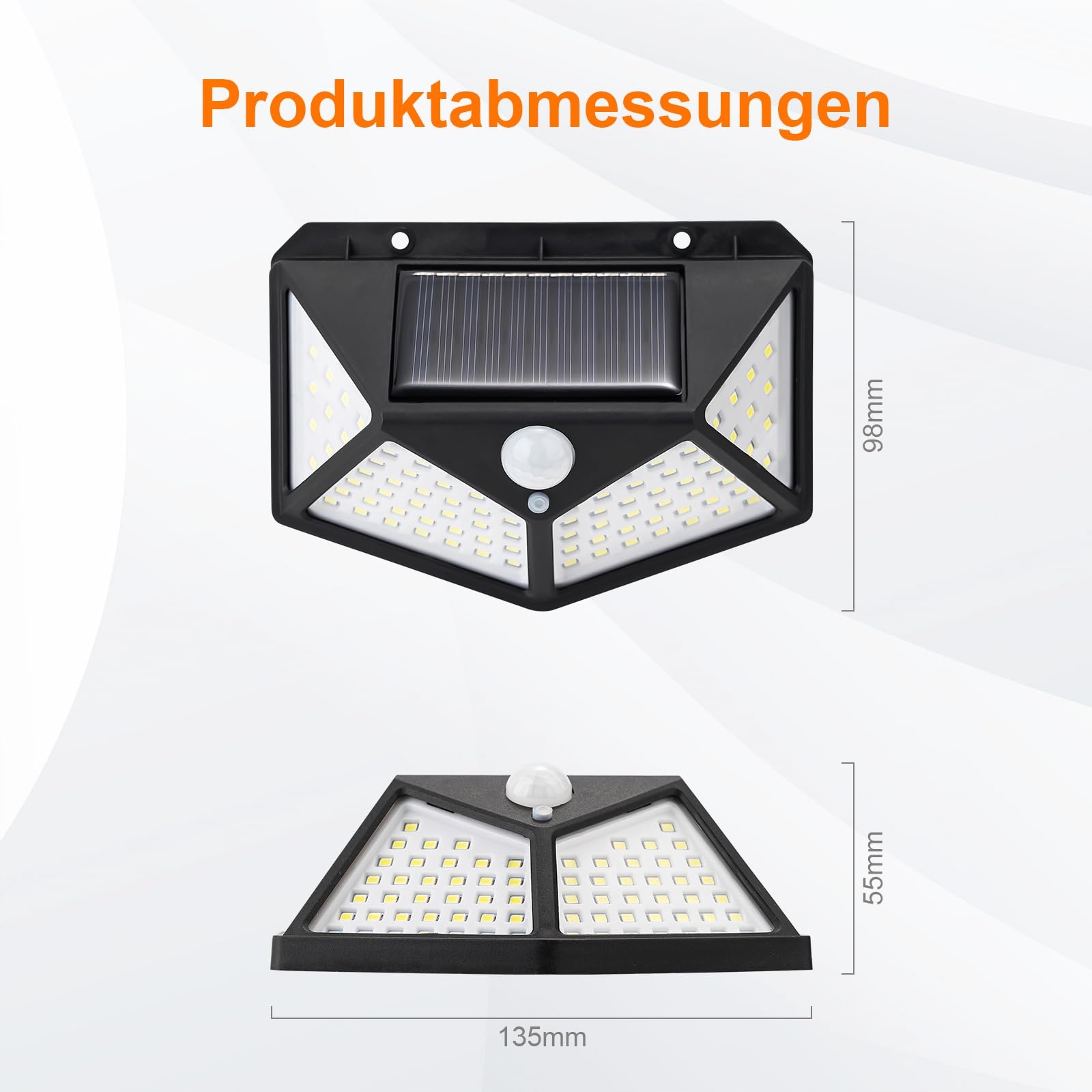 Lampa Solarna LED Z Czujnikiem Ruchu Zewnętrzna Ogrodowa 100 LED IP65 GDK20 — miniatura 4