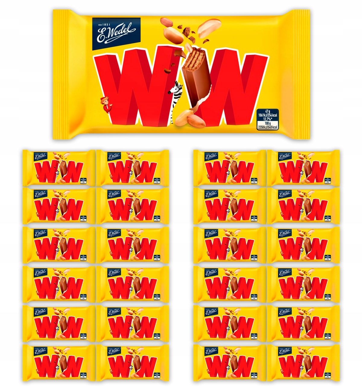 Levně E. Wedel Ww překládané vafle 47 g x 24 kusů