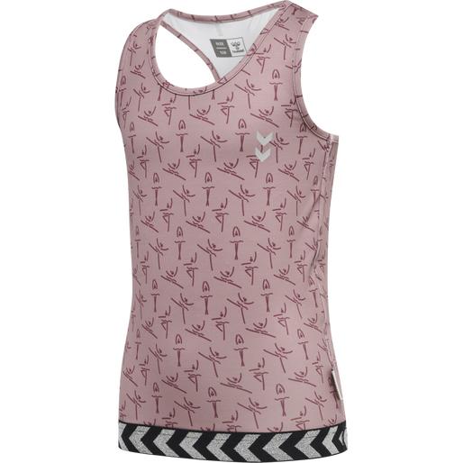 HUMMEL RÓŻOWY TOP BEZ RĘKAWÓW NADRUK POŁYSK KONTRAST EJC HMP__116 Marka Hummel