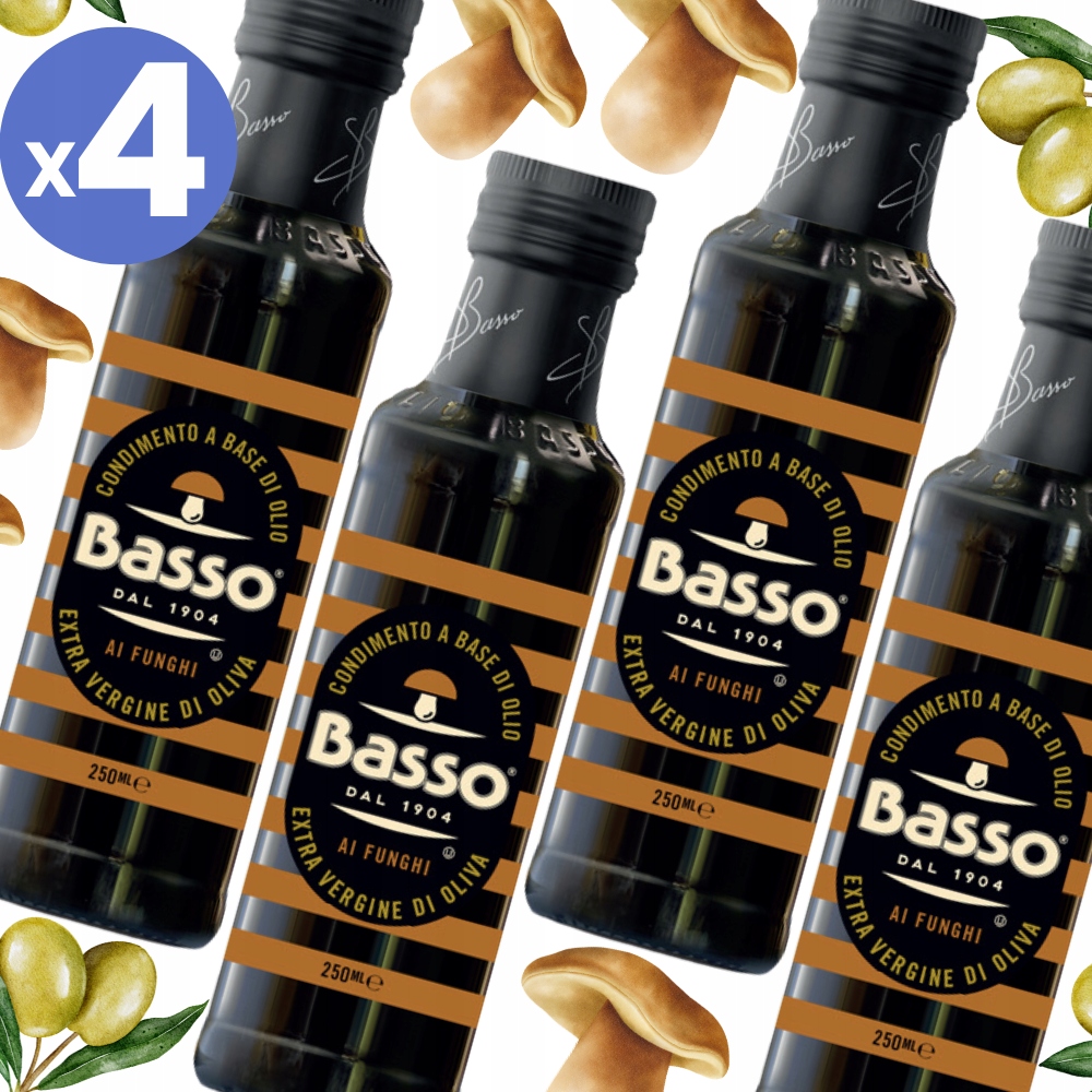 4x Oliwa z oliwek extra vergine aromatyzowana borowikowa 250 ml Basso