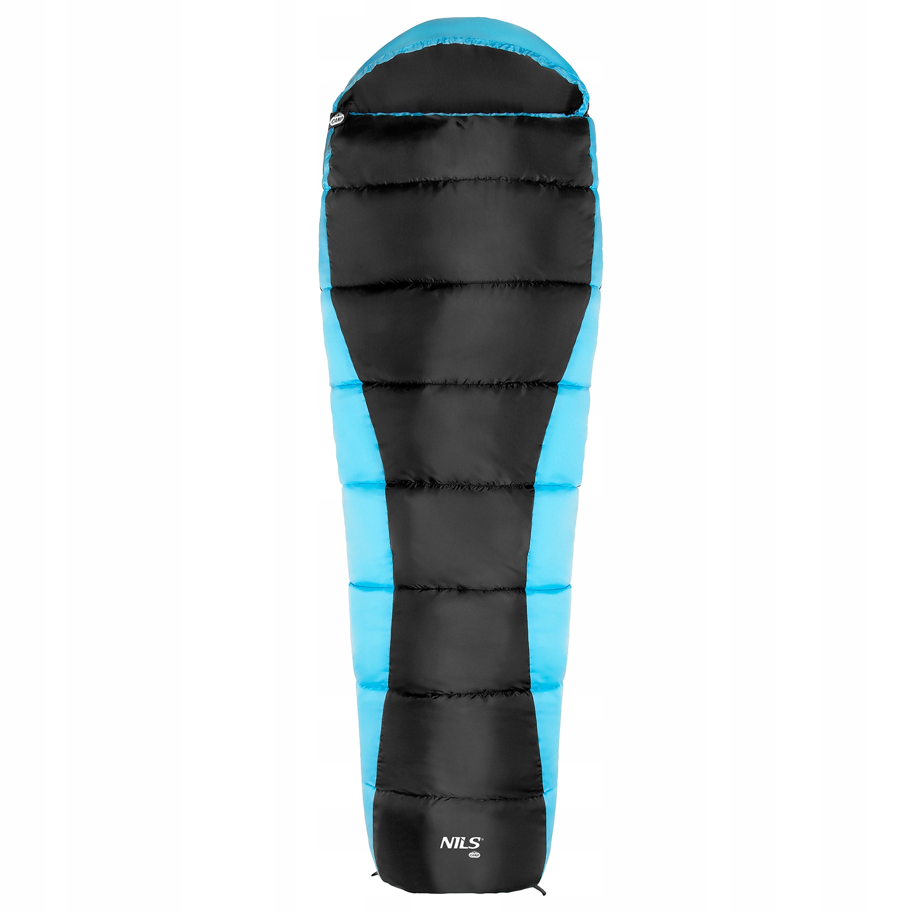 Śpiwór Turystyczny Mumia 80x220cm Nils Camp NC2012 Czarno-Niebieski Ciepły