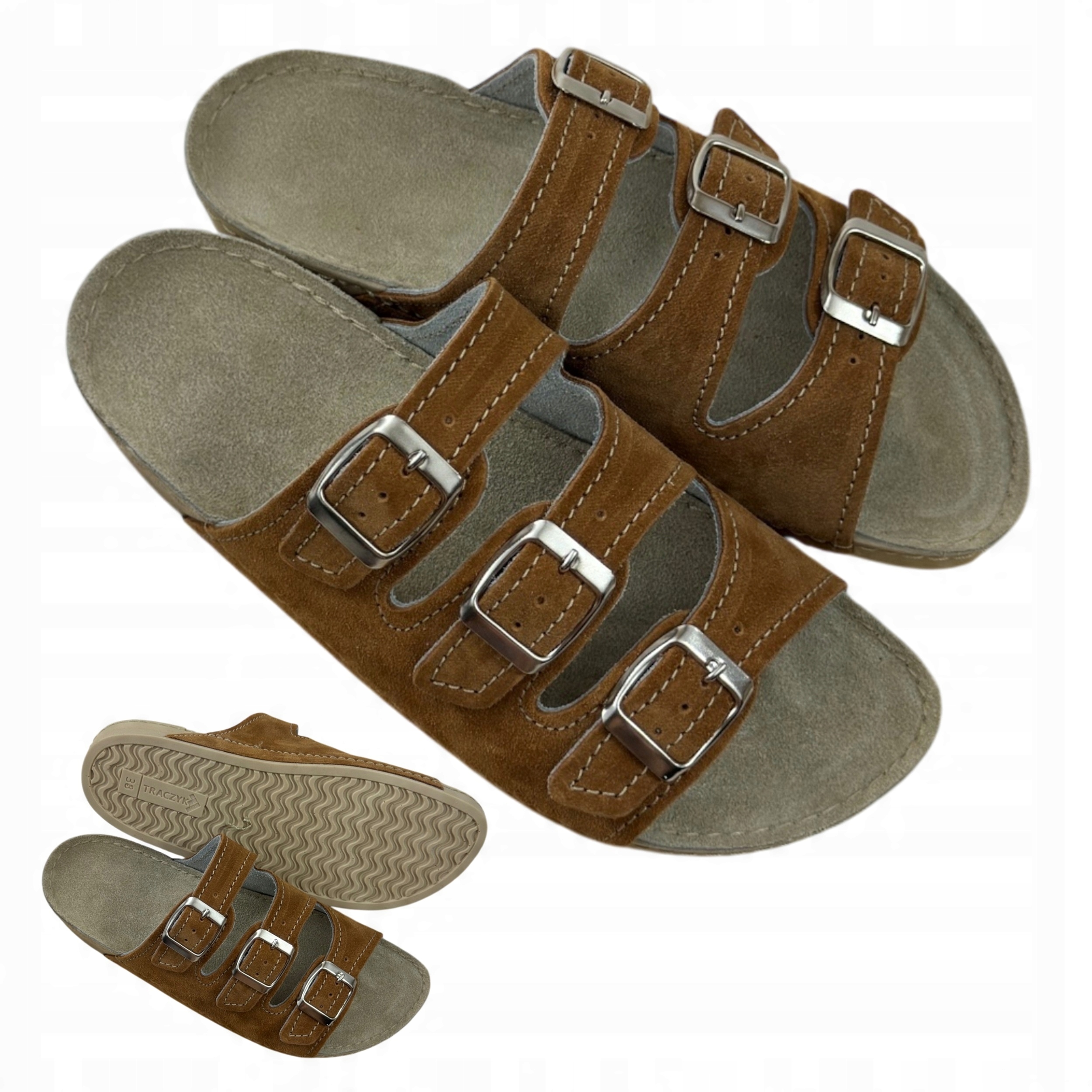 Nazouváky Lehké Kožené Světle Hnědé 3 Pruhy Profilované Výrobce vel.