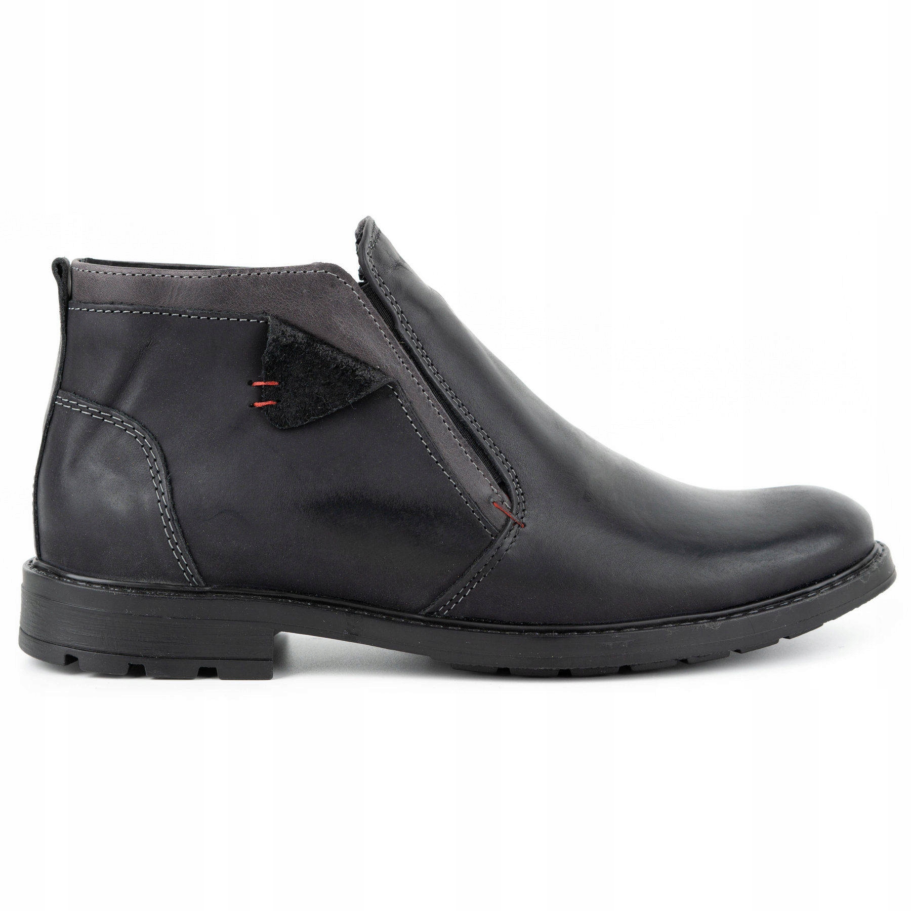 Buty Zimowe Skórzane Ocieplone 855 Czarny 42