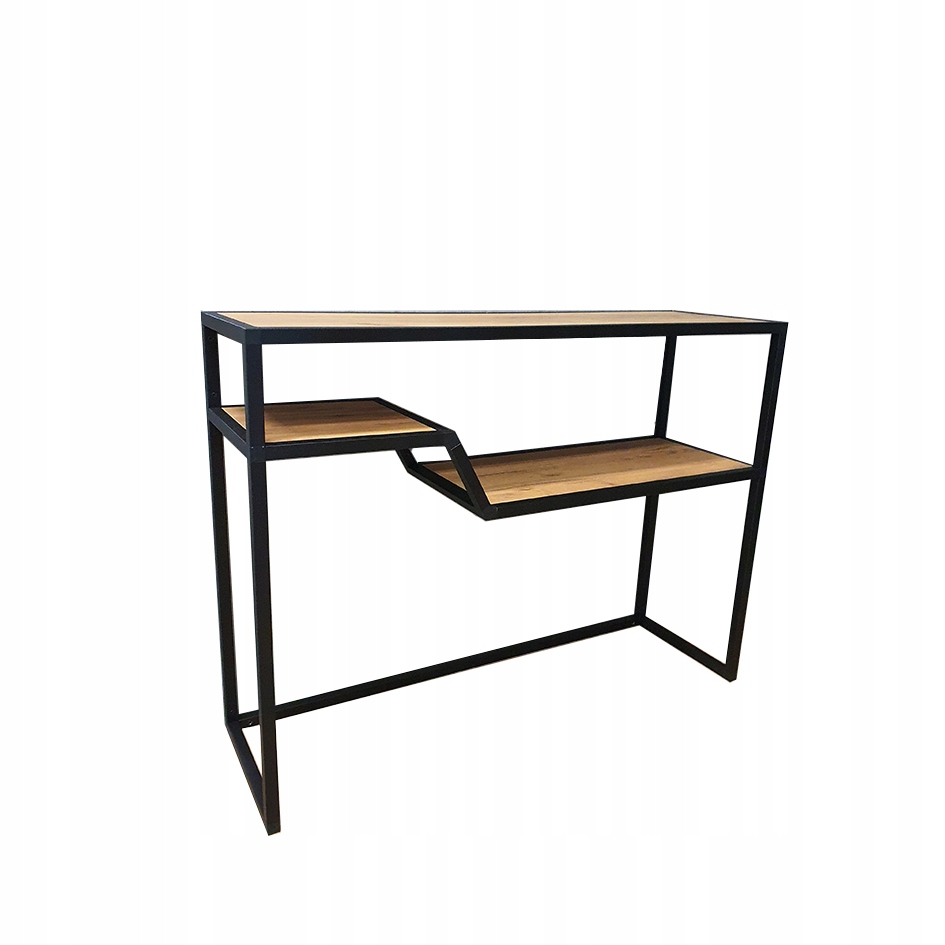 Konzolový Stolek do obývacího pokoje Fala loft dub Industriální Fala 100x30x75 Alu Cube
