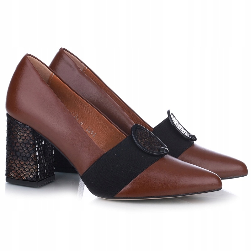 Dámské lodičky na podpatku Aspena Kor 2291 RUD298/BR348 hnědé Kůže VEL.37