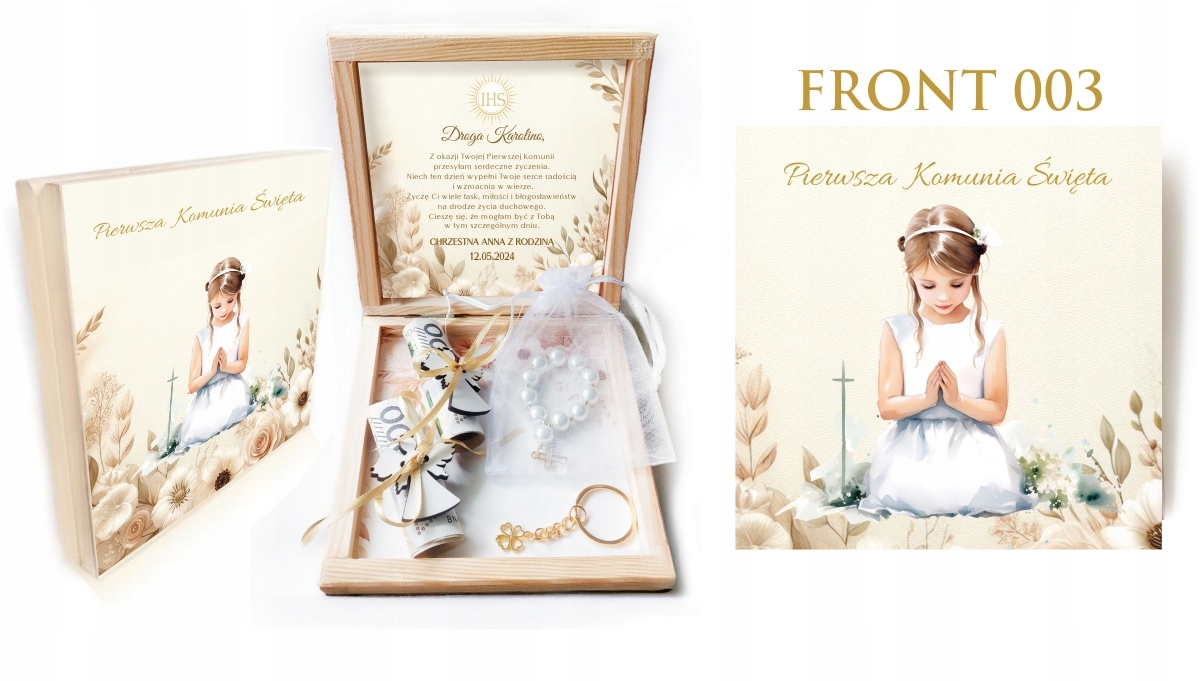 Pamiątka Komunii Świętej dla chłopca prezent od Chrzestnej Chrzestnego Waga 0.5 g