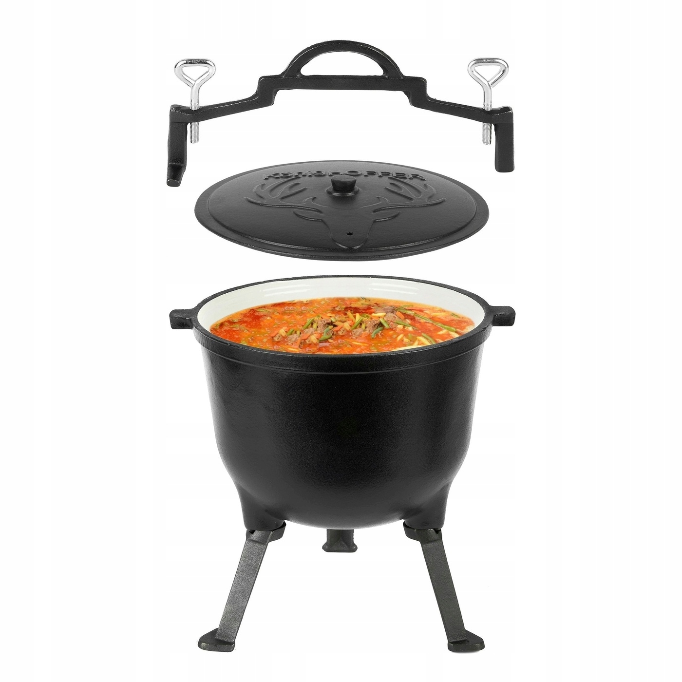 Kociołek Myśliwski Emaliowany Duży Garnek Myśliwski Solidny Konighoffer 15l