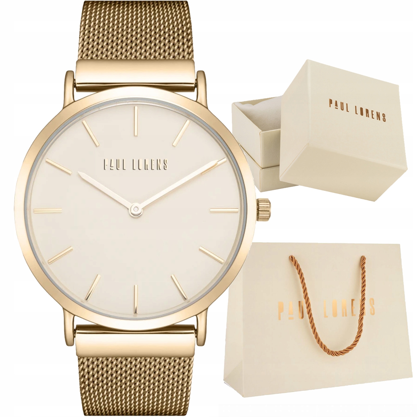 Dámské hodinky Na Síťce Mesh Paul Lorens 10771B-4D1 Dárkový Komplet