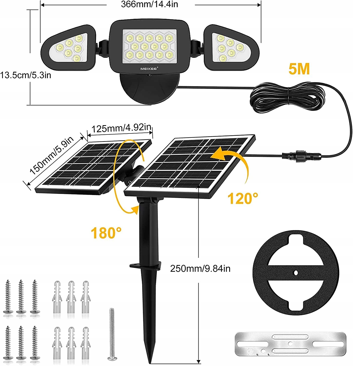 OŚWIETLENIE LED ZEWNĘTRZNE SZEROKOKĄTNE OBROTOWE Stan opakowania oryginalne
