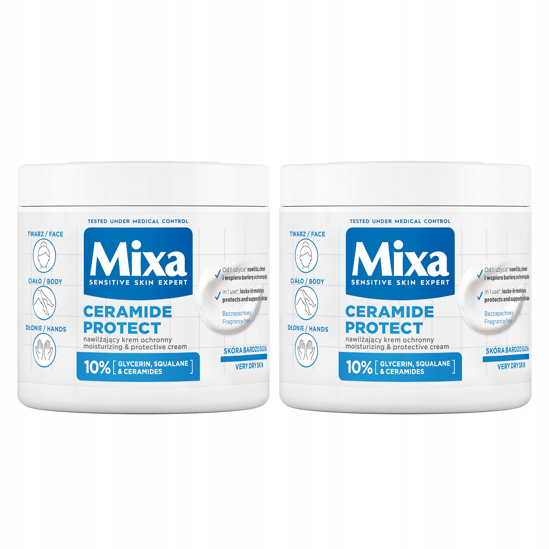 Zestaw Mixa Ceramide Protect Nawilżający Krem Ochronny Twarzy Ciała