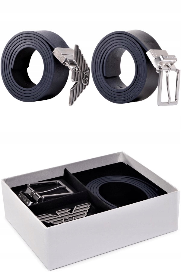 

Pasek Emporio Armani 2 klamry Dwustronny 4in1 Box