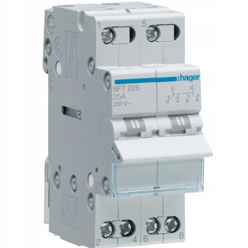 Hager Przełącznik wyboru zasilania sieci I-0-II 2P 25A 230V SFT225