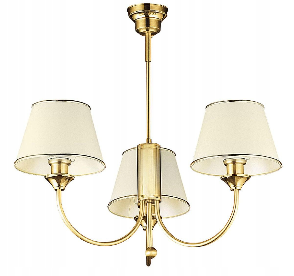 Luster Classic Zlatý Béžový Abažúr 3xE27 Závesná lampa do izby domu