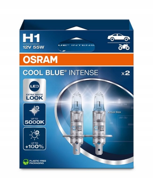 Żarówka H1 12V 55W Osram Cool Blue Intense Next Gen 5000K 2 sztuki Duobox