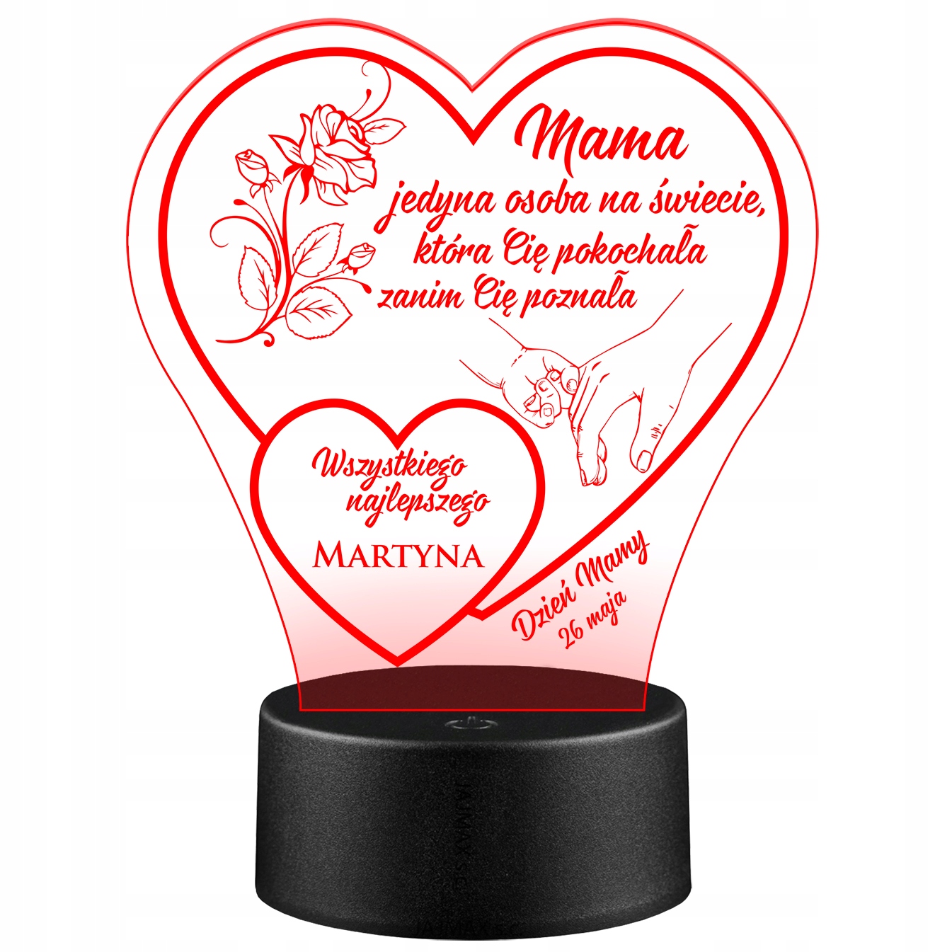 

Na Dzień Mamy Podziękowanie Led Statuetka