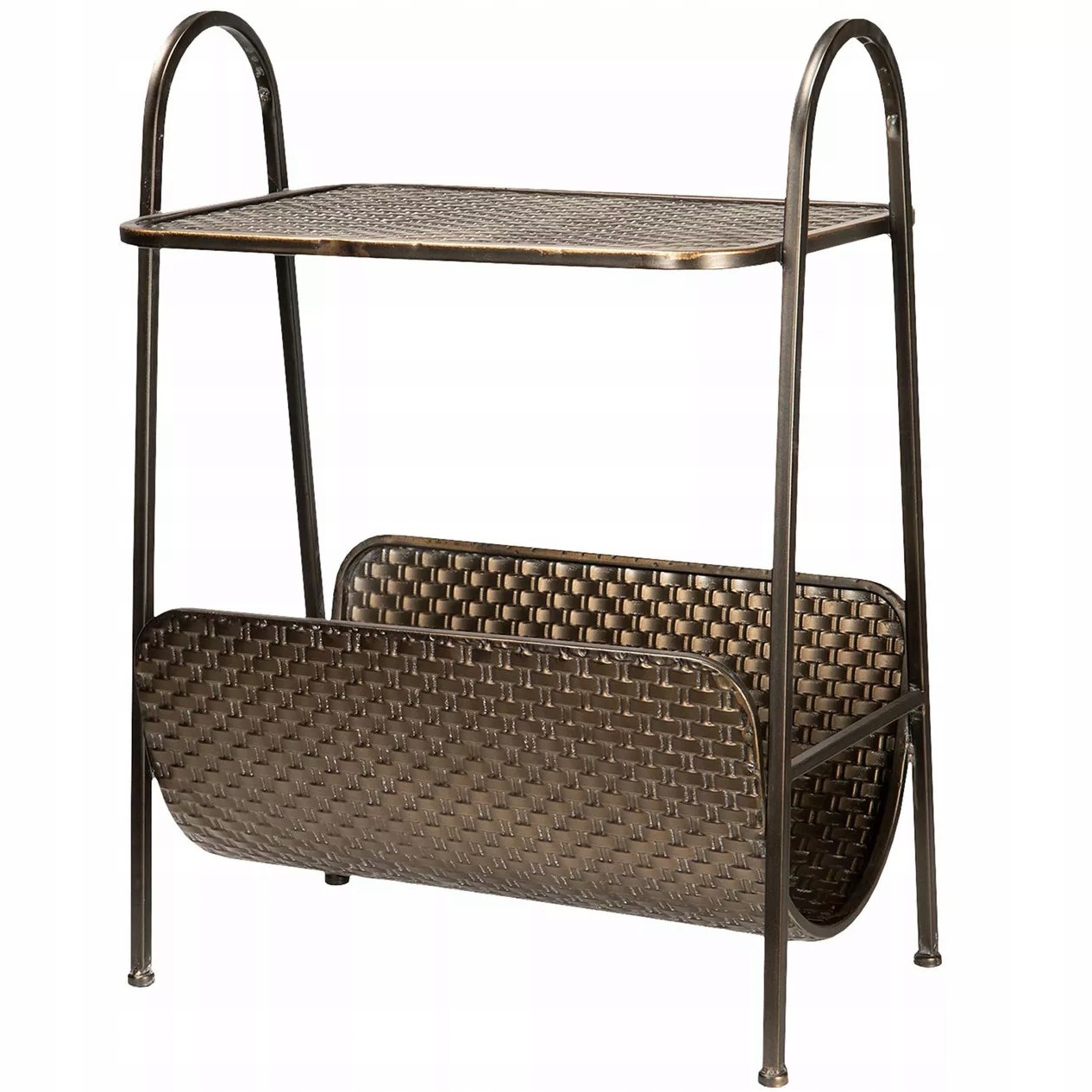 Konferenčný Stolík Bočný Gazetnik Veľký Loft 70 cm zlatý loftový do obývačky domu