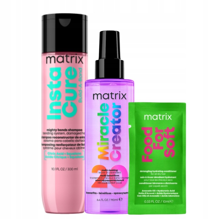 Matrix Instacure Build-A-Bond szampon Miracle Creator spray zestaw