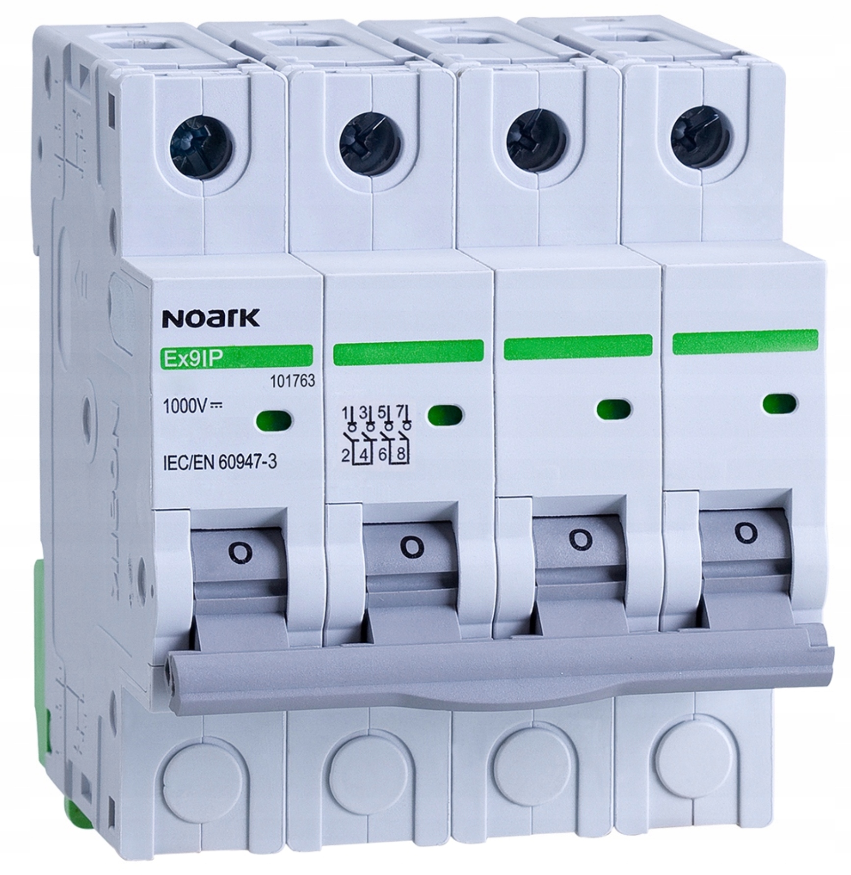 Rozłącznik izolacyjny Pv 4P 16A 1kV DC do fotowoltaiki Noark Ex9IP 101762