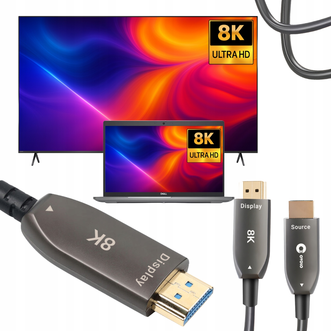 Hdmi 2.1 optický kabel Aoc 15 m 8K Uhd Hdr fiber pro streamování Smart Tv