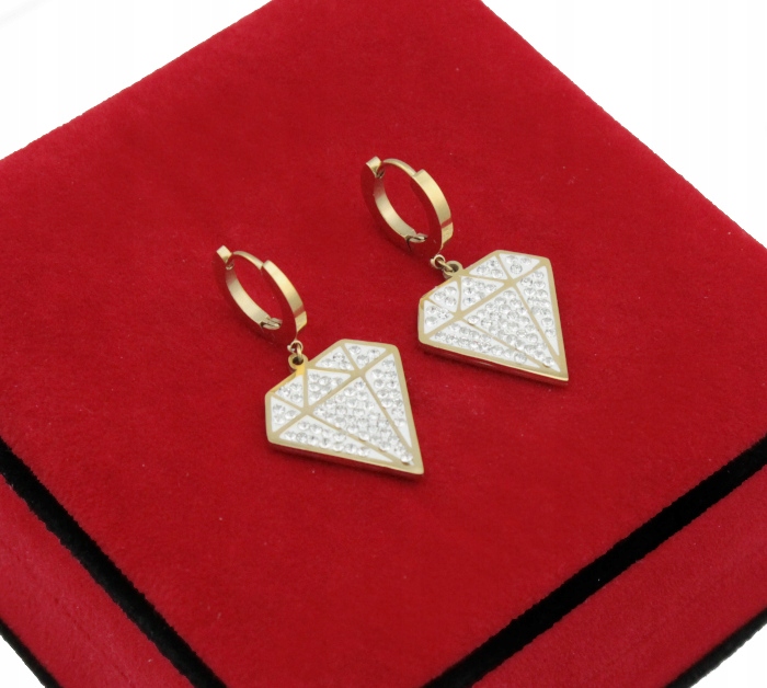 

Kolczyki Złote Diamenty Cyrkonie Stal 316 L