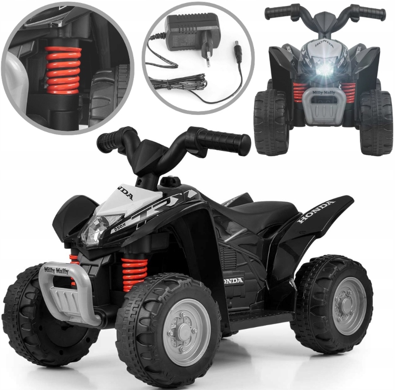 Milly Mally Pojazd na akumulator Quad Honda Atv Black samochodzik Auto