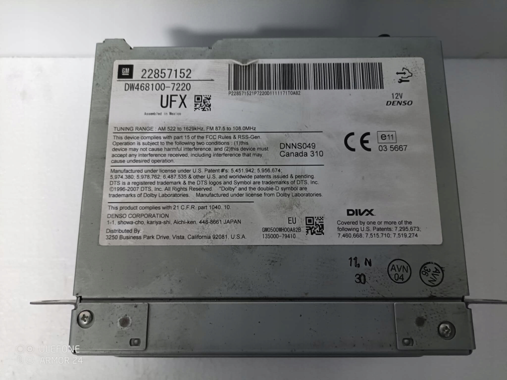 Opel Ampera Panel / radio CD/DVD/GPS 22857152
