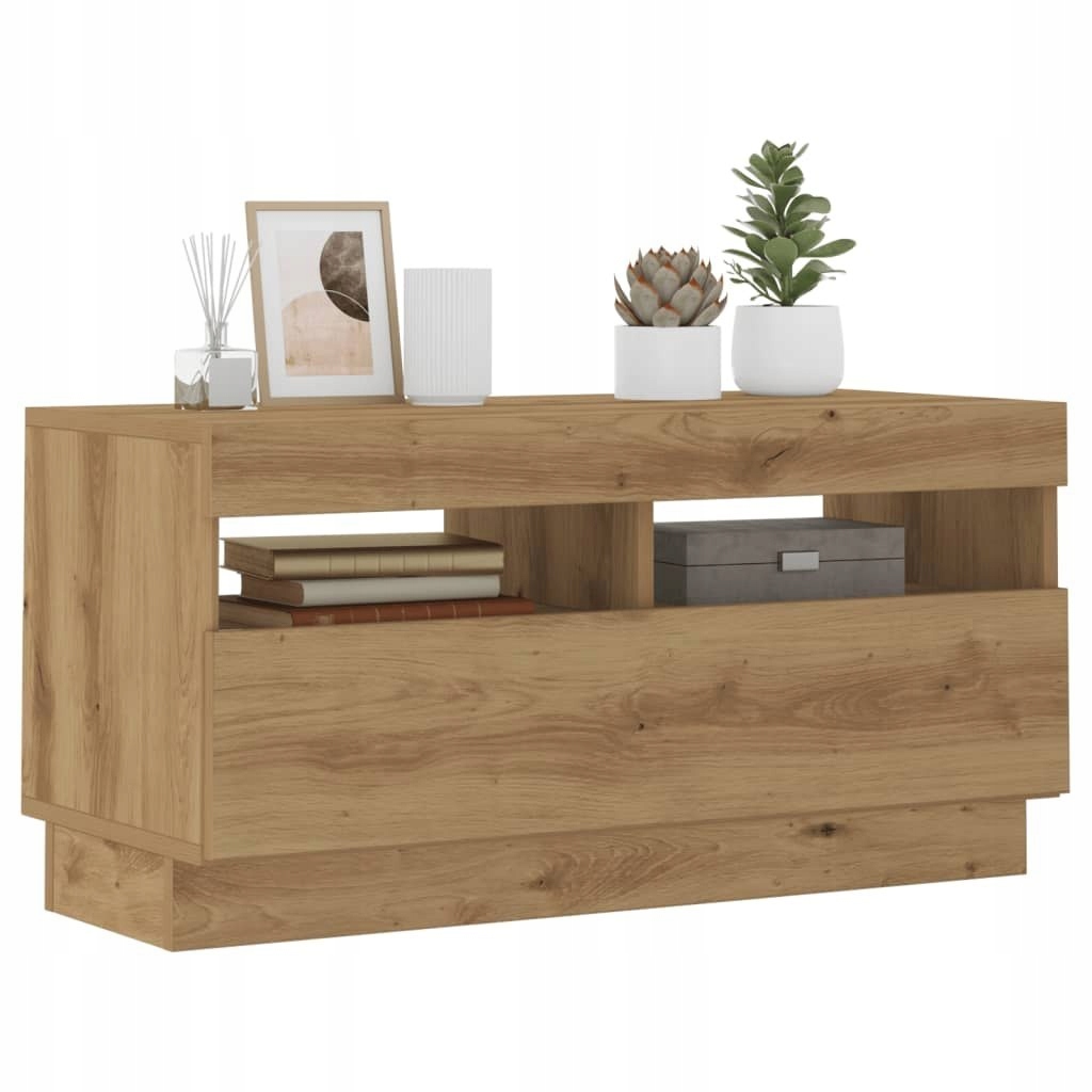 Skříňka pod Tv s Led osvětlením, dub artisan, 80x35x40 cm