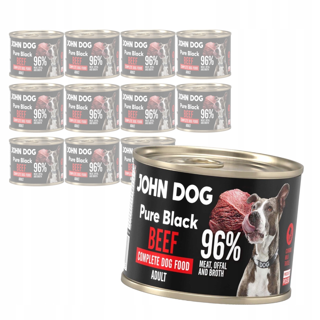John Dog Pure Black Beef Adult 12x200g Vlhké Krmivo pro psy s hovězím masem