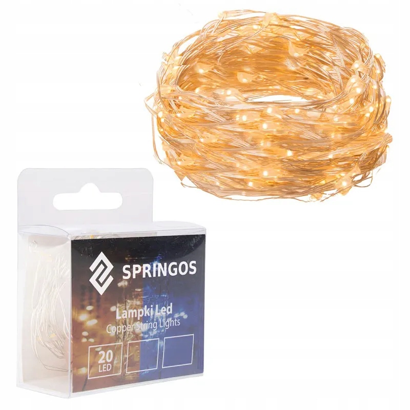 

Lampki choinkowe druciki 20LED/2,2m Ciepły biały