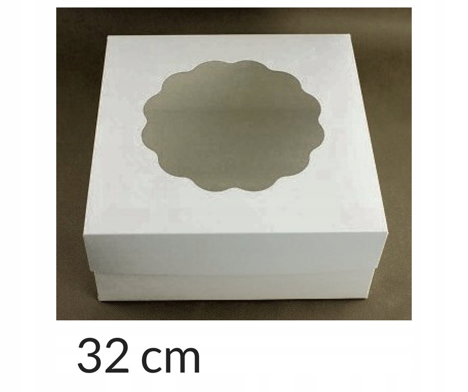 

Opakowanie 32x32x14 cm Białe pudełko z oknem