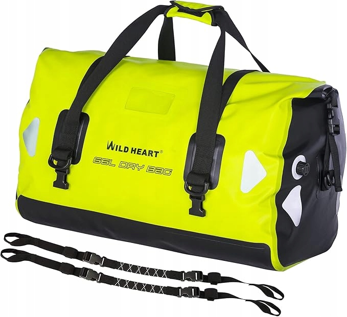 Vodotesná športová taška 66L zelená na motocykel, outdoorové kajaky