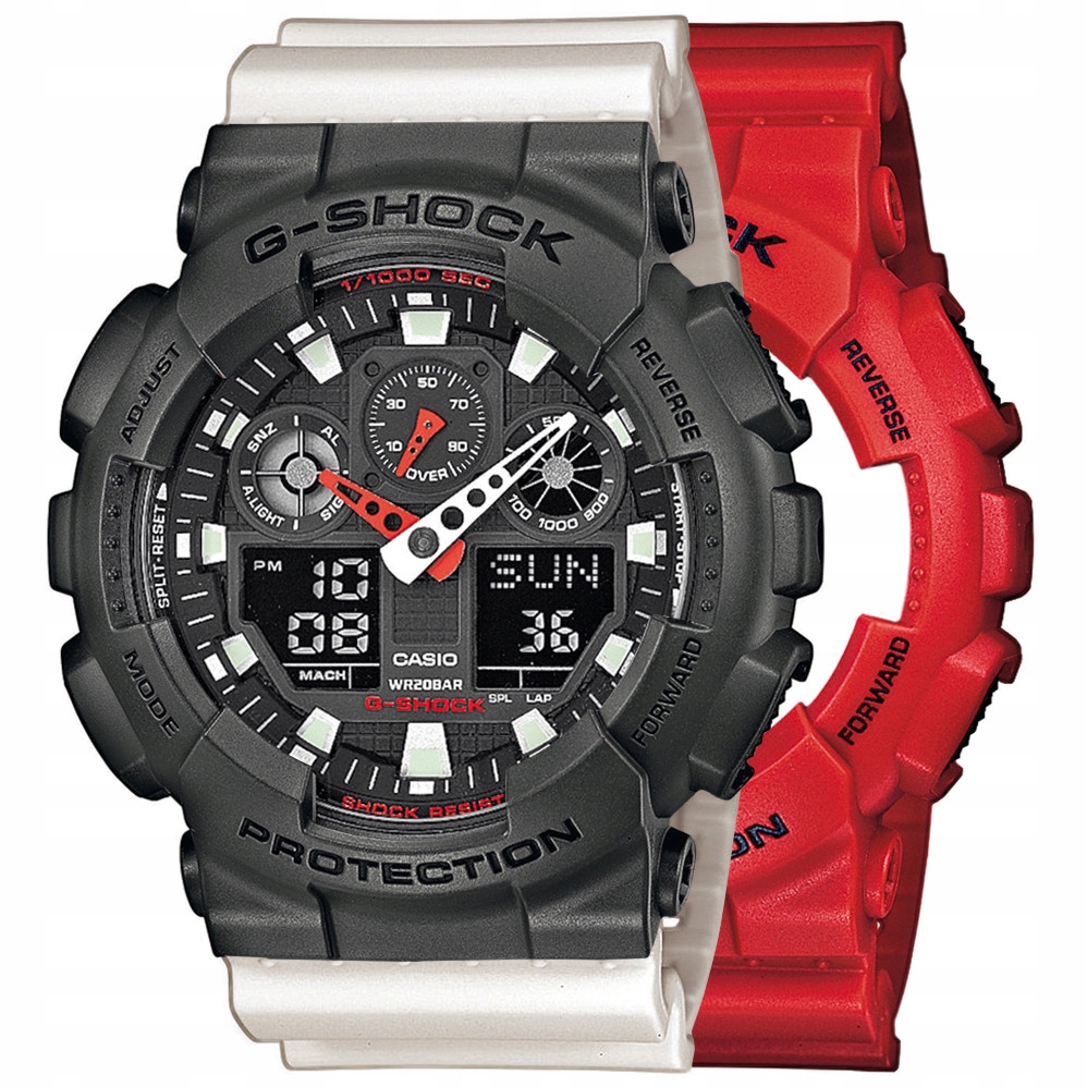 Sada G-shock GA-100B-4AER Šedá Bílá