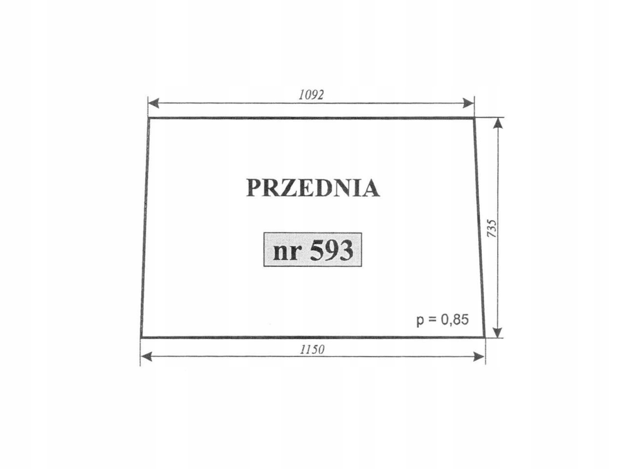 SZYBA PRZEDNIA ZETOR 10540 9540 8540 593