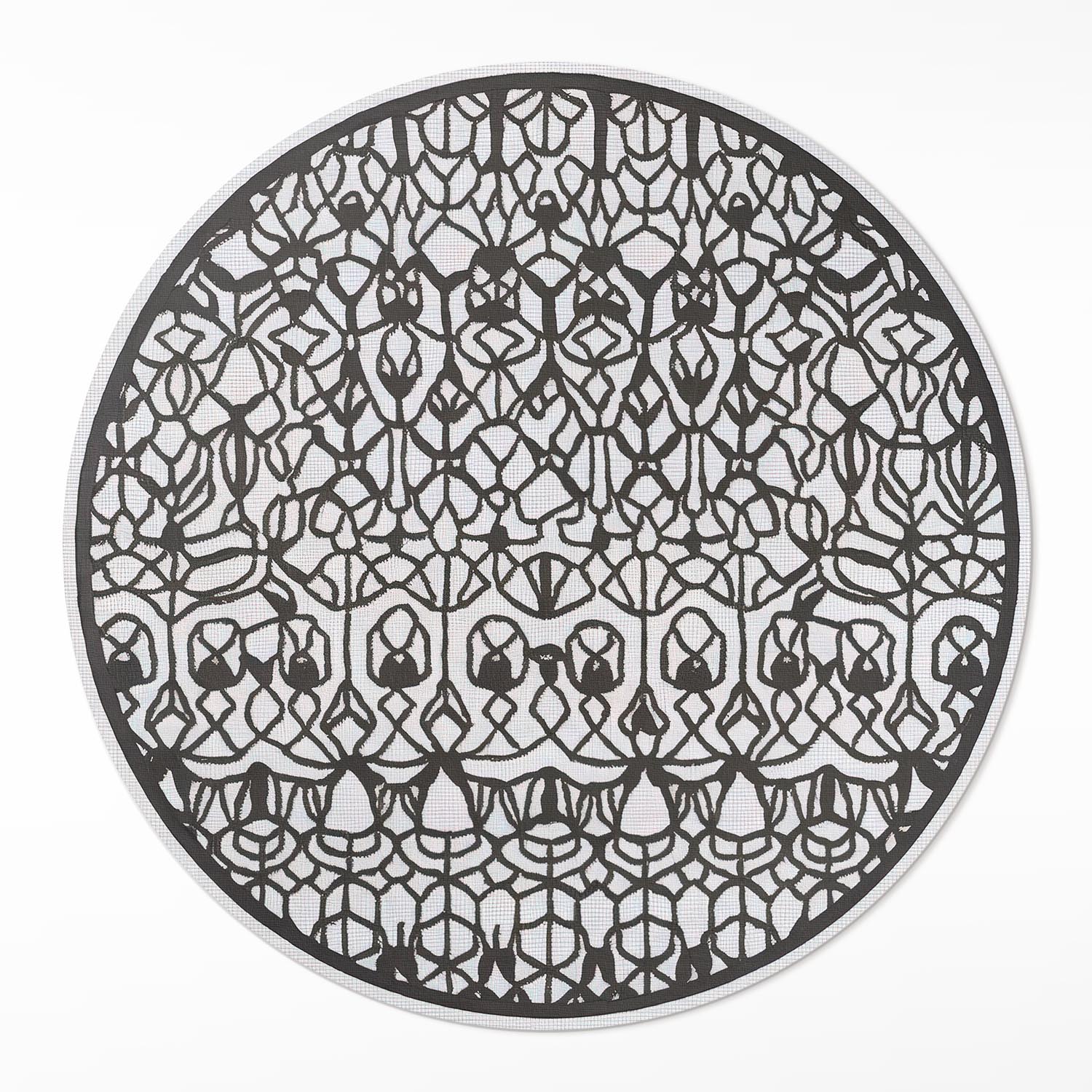 Moderný okrúhly vinylový koberec Abstraktná vzorovaná kompozícia ⌀ 90 cm