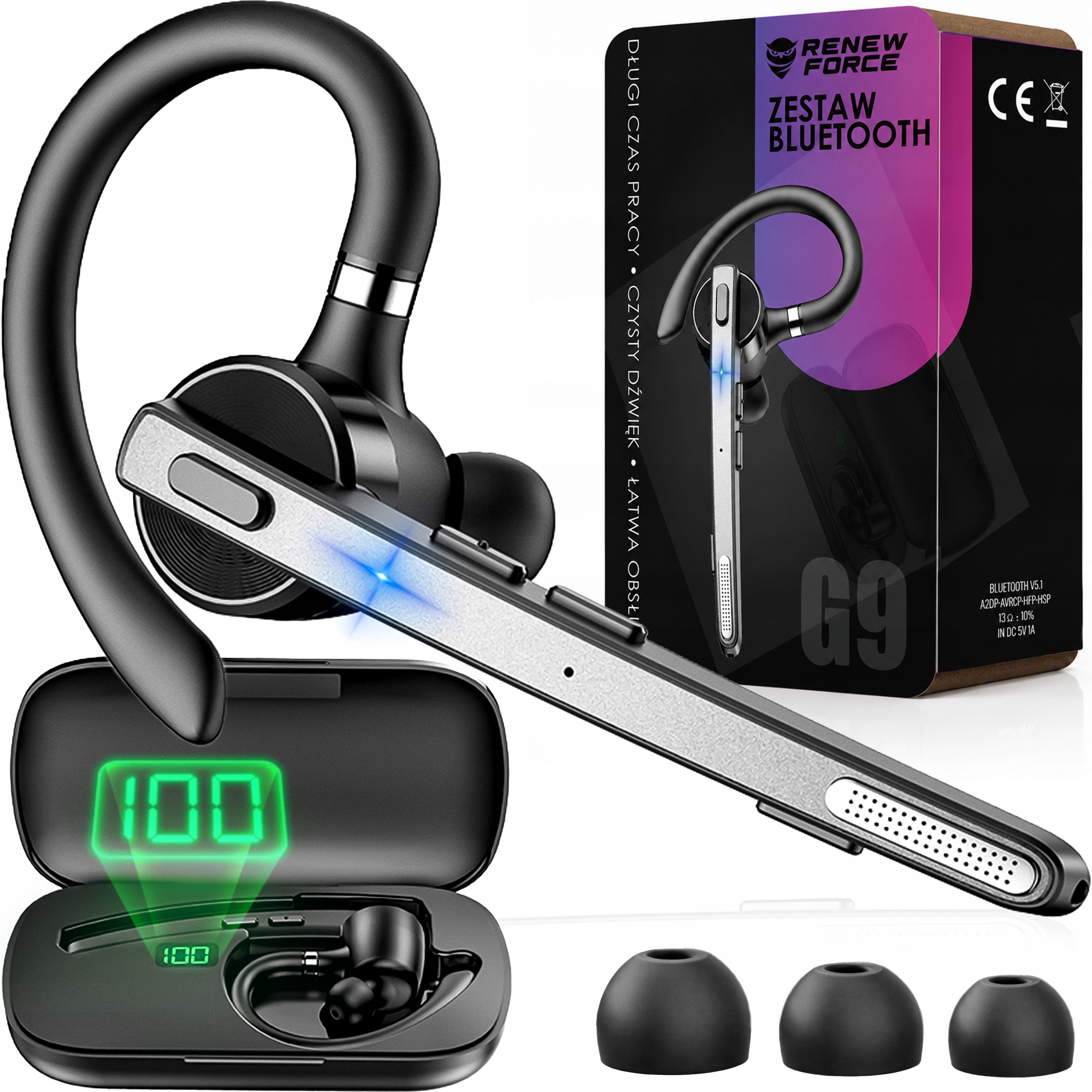 Bluetooth Sluchátko 5.2 Bezdrátová Sluchátka Pro Hovory Redukce