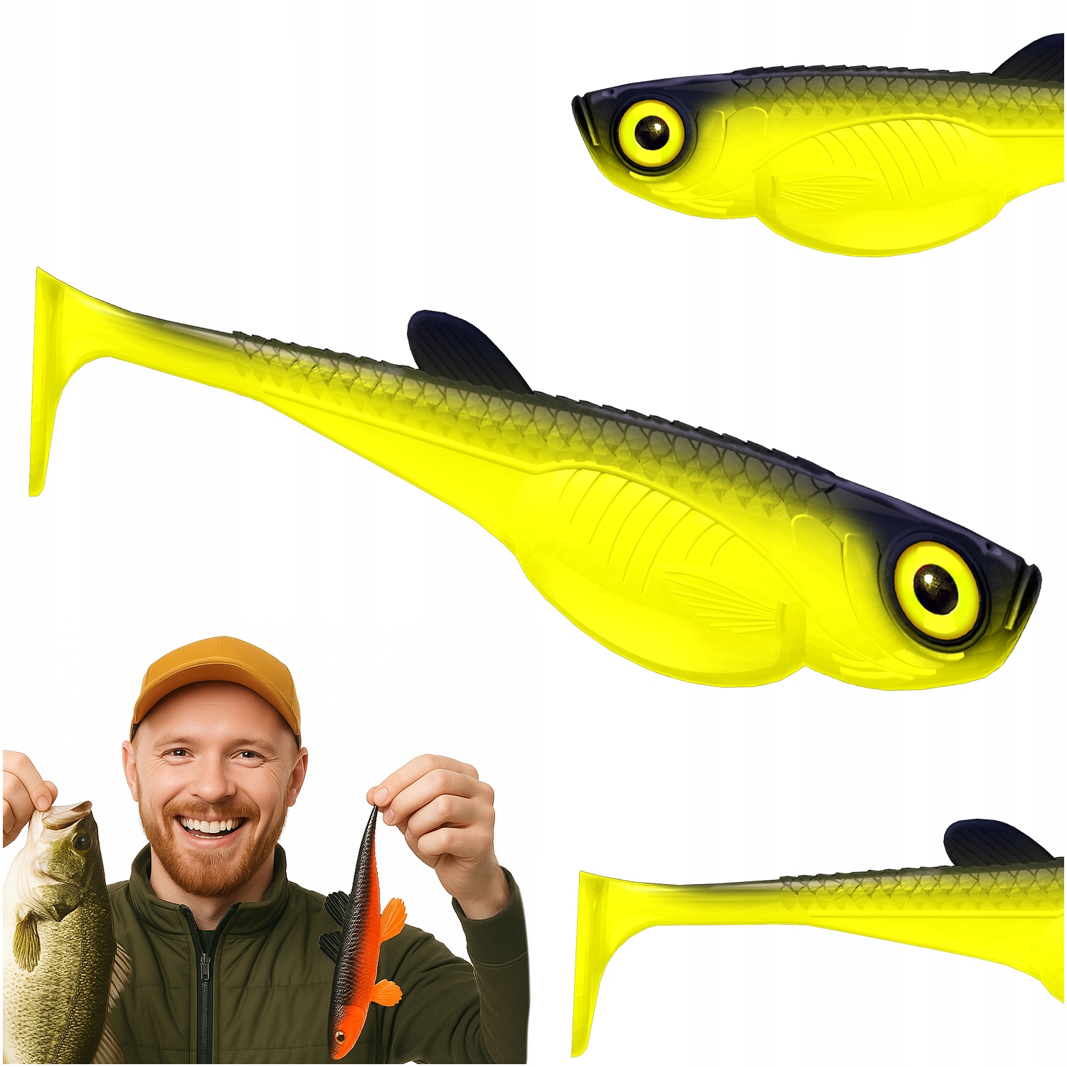 Guma Przynęta Embrion Shad 8 No Scent 006 Hot Yellow 20 Centymetrów 1 Szt.