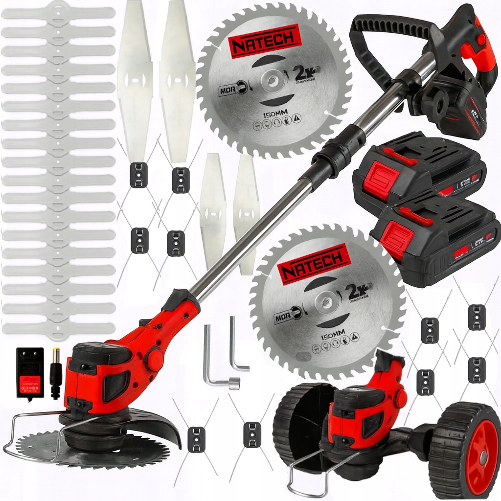 Podkaszarka Bezszczotkowa 1000W Kosa Akumulatorowa Wykaszarka 2 Aku Bogaty